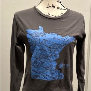 Gray and Blue Long Sleeve Tee